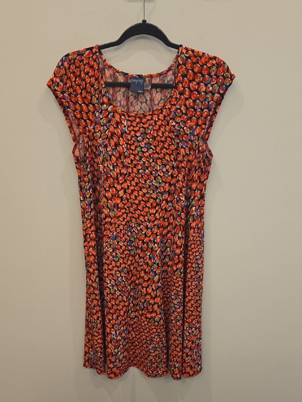 Women's Gabby Skye Orange Floral Midi Dress Like New Size 8